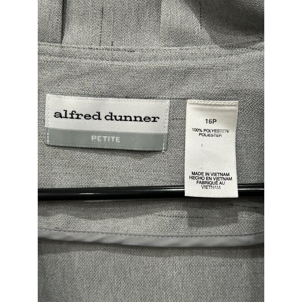 Alfred Dunner Womens Petite Blazer 16P 3/4 Sleeve Ruffled Trim Light Gray - Picture 5 of 8